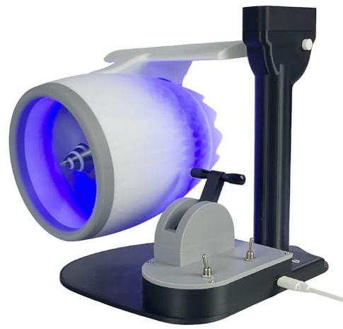 Gettimore Turbofan Ventilador de escritorio con spray humidificador y efecto llama de luz roja, ventilador ciclónico alimentado por USB para uso en casa, oficina, exterior, 25 cm