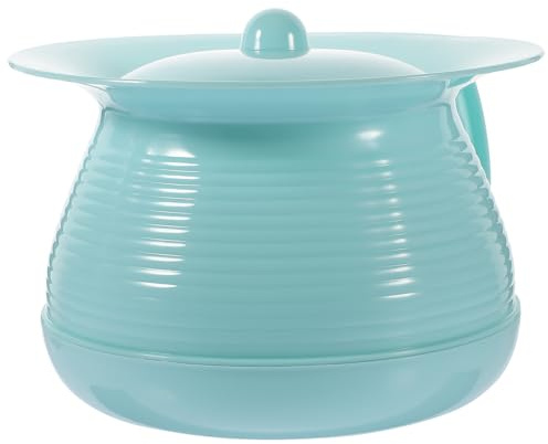 Beavorty Pot de Toilette Portable avec Couvercle pour Garçon Fille et Personnes à Mobilité Réduite Urinoir de Chambre Étanche et Léger pour Usage Domestique et Hospitalier Bleu Scandinave