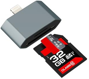 Lecteur de cartes SD Lightning Adaptateur Micro SD Card Reader Carte pour iPhone 14 13 Pro Max Appareil photo téléphone portable Carte mémoire pour iPad Lecteur de cartes pour Apple TF Memory Stick