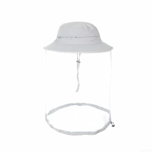 Boonie Netzhut mit abnehmbarem UV-Netz, 1001 Löcher/Quadratmeter, verstellbarer Kordelzug für Imkerei, Angeln, Wandern und tropische Reisen, Stück-Set (halbgrau)