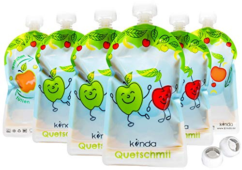 Sacchetti Riutilizzabili per Alimenti (Pacchetto da 6 Pezzi) BPA-free | semplici da riempire e pulire | Ideali x frappe, yogurt e succhi di | Adatte per Congelatore e Lavastoviglie… (175 ml)