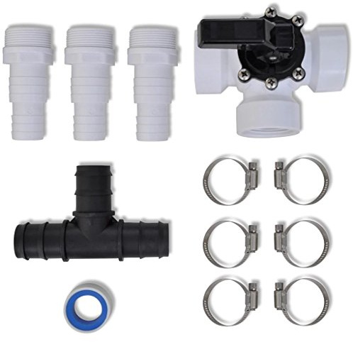 Festnight Kit système de Chauffage Solaire 3 Voies (Changeable), 1 connecteur en T, 6 serres Joints, 3 x raccords de Tubes.