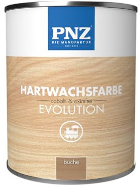 PNZ Hartwachsfarbe evolution für Innen | Nachhaltig hergestellt mit regionalen Rohstoffen | besonders strapazierfähig | Arbeitsplatten, Holzmöbel, Holz-Boden, Gebinde:0.25L, Farbe:buche