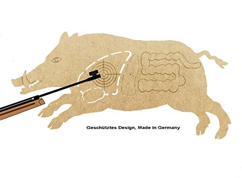 2er Set Zielscheibe Keiler Rudi aus Holz für Luftgewehr Made in Germany | Für Schützenfest und Jäger Realistisches Schießerlebnis für Vereins- und Familienschießen Sollbruchstellen Schützenvogel 2.0