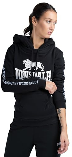 Lonsdale Damen Sleeve Hooded Sweatshirt, Schwarz, XL EU