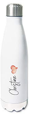 GRAZDesign Trinkflasche Edelstahl 500ml | Motiv Herz | personalisiert Name, Einschulung Geschenk, Thermosflasche Sportflasche Thermo Wasserflasche Kinder/Erwachsene