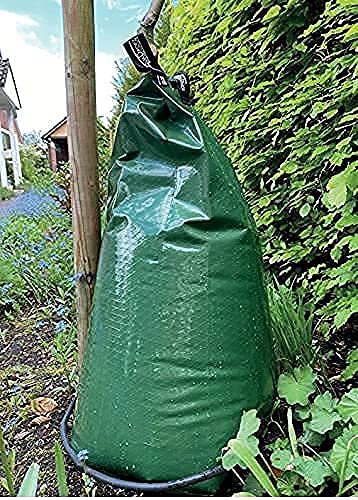 Baumbewässerung AquaDropz 75 Liter - Bewässerungssack aus reissfestem PE, Wassersack/Tröpfchenbewässerung für junge Bäume PREMIUM-QUALITÄT, wiederverwendbar, SAVE WATER - 5er Pack