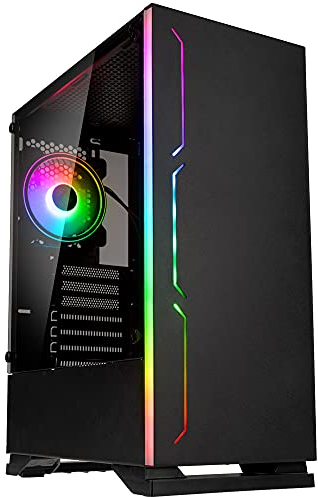 Kolink Inspire K11 ARGB Midi-Tower, PC Gehäuse mit Tempered Glass Seitenteil, Computer Case mit RGB Lüfter, Case PC Gaming Wasserkühlung, Computer Gehäuse, PC Case Black, PC-Gehäuse ATX, Schwarz