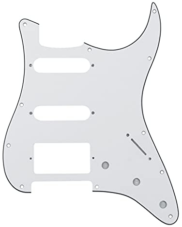 Guitar Anatomy Stratocaster HSS Humbucker Pickguard Scratchplate to Fit Fender USA MEX - White