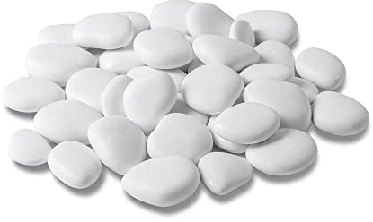 Kalapanta - Sassi decorativi in plastica riciclata taglia piccola per vasi, pittura, acquari, giardino, confezione mini, bianco