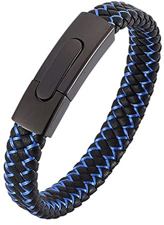 Skcess Armband Herren Gold，Herrenarmband Leder Geflochtenes Lederarmband Im Einfachen Stil Rostfreier Stahl Magnetarmband Herren 20.5cm