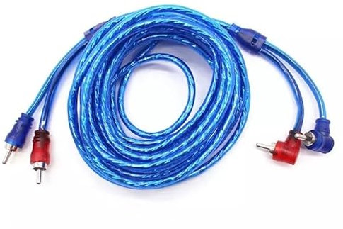 1m L Shaped– RCA/phono cable, 2 to 2 RCA/phono, stereo audio cable (coax cable, RCA/phono male/male cinch plugs, analogue/digital, for subs/amps/Hi-Fis/home cinema/Blu-ray/receivers, blue)