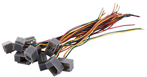 10 Pieces 616E 4P4C RJ9 Femelle connecteur de Telephone Adaptateur w 4 Fils 8cm