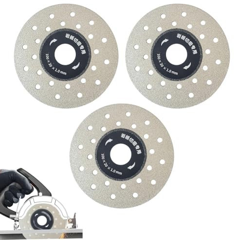 3PCS Porous Widened Cutting for Stone Ceramic,4 Inch Super Thin Tile Saw Rock Slab and Tile Cutting Grinding Disc,Indestructible Diamond Tile Cutting Grinding Wheel Disc for Angle Grinder
