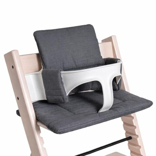 Hoppediz Hochstuhl Sitzkissen passend für Stokke Tripp Trapp, Lanzarote | 2-teiliges Sitzkissen-Set aus Baumwolle, atmungsaktiv und waschbar