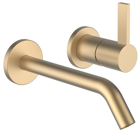 Laufen Kartell Mitigeur monocommandé encastré 2 trous pour lavabo Simibox 2-point, bec fixe, saillie 175 mm, H3113360831201, Couleur: or pâle mat
