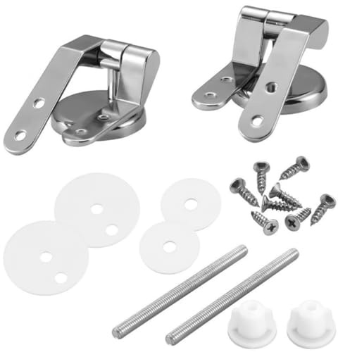 ANCLLO Kit di Riparazione Cerniera Fissa di Ricambio per Cerniere Sedile WC Cerniera Coperchio WC in Lega di Zinco Bagno con Accessori Viti
