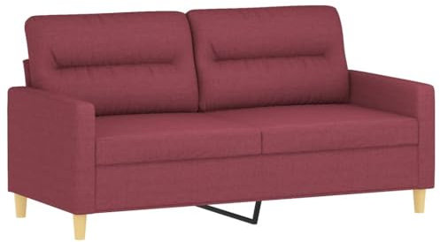 vidaXL 2-Sitzer-Sofa Weinrot 140 cm Stoff