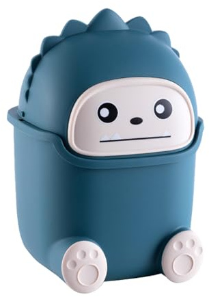Rehmanniae Desk Bin, Desktop Trash, Tiny Waste Bin, Small Garbage Can, Cute Desktop Trash Can, Small Trash Bin, Bin, Small Bin for Dressing Table, Computer Table, Coffee Table (Dark Blue)