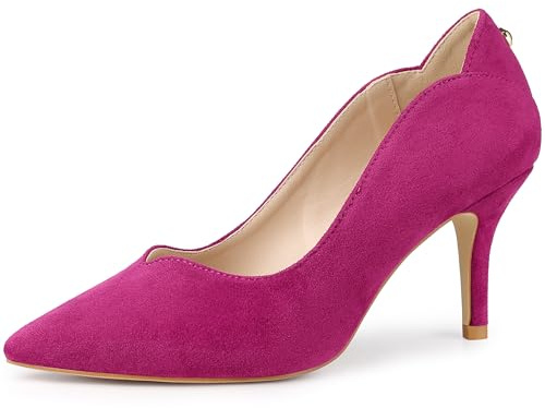Allegra K Women's Pointed Toe Pull on Stiletto Heels Pumps Hot Pink 6 UK/Label Size 8.5 US