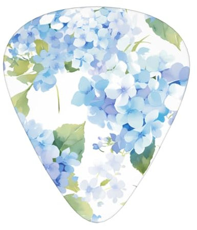 Guitar plectrums 12 pieces set Comfortable in the hand with smooth edges Three thicknesses to match hydrangea watercolor Printing