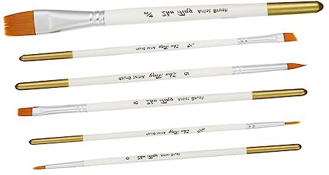 SEWACC 6pcs Fondant Cake Decorating Tool Set with Sugar Craft Pens and Cookie for Baking Enthusiasts – White Color, Suitable for Sugar Craft and Cookie Painting