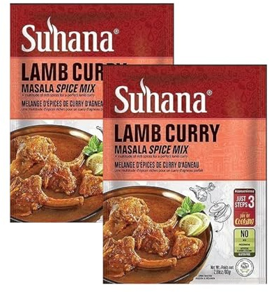 Suhana Spices Mix Powder (Ready To Eat) - Curry Masala Recipe Mixes Casserole Seasoning Herbs - Simplifies & Speeds Up Cooking Process (Pack of 2, Lamb Curry Mix 80g (RTE))