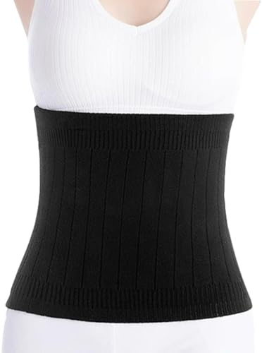 iNelihoo Thermal Knit Lumbar Warmer Cashmere Abdominal Binder Lower Back Support Belt Brace Stomach Kidney Trimmer Band Postpartum Belly Warming Kidney for Women Maternity Recovering