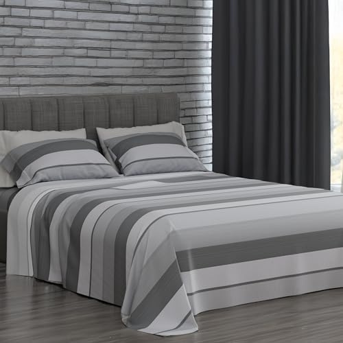 Completo Lenzuola Matrimoniali Cotone 100% Puro 180x200 Made in Italy | Set Lenzuola Matrimoniale Cotone 4 Pezzi, Lenzuolo Sotto con Angoli, Lenzuolo Sopra e 2 Federe Coordinate, Lavabile a 30°