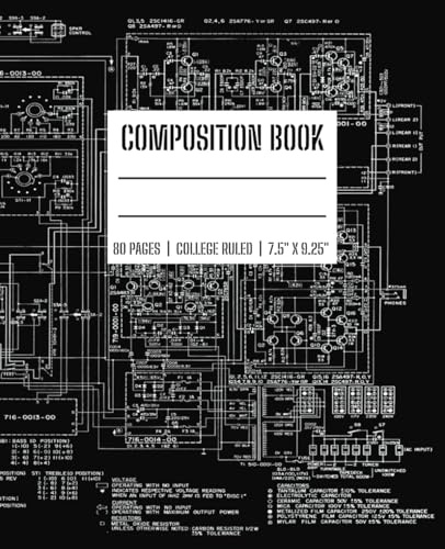 Electronics Schematic Composition Book: College Ruled Notebook | 80 Pages | School, College, Journal, Logbook | School Supplies