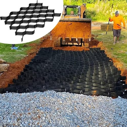 Stabilisateur De Gravier Robuste pour Grille De Sol, SystèMe De Confinement Cellulaire Geo-Cell De 5 cm, Grille De Stabilisation PerméAble Geo Ground(1x4m(3.3x13ft))
