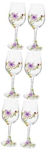 Cabilock 3 Juegos Copas De Champán De Alta Copa De Vino De Flores Copas De Coctel De Bar Copas De Vino Originales Vasos De Flores Copas De Vino Tinto Vidrio Púrpura 2 Piezas * 3