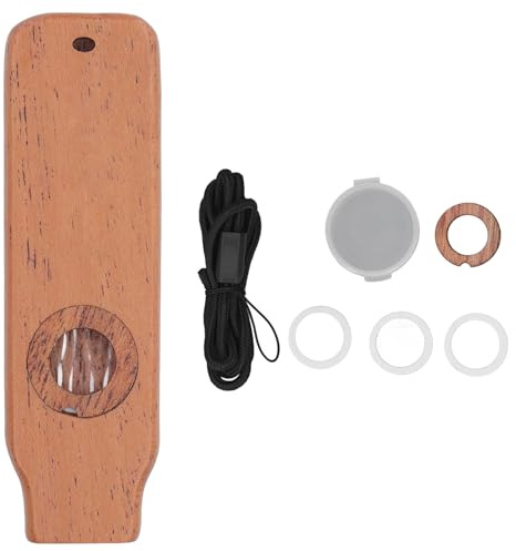 Kazoo, Tragbare Mahagoni-Kazoo-Flöte, Musikinstrument mit Flötenmembran für Kinder, Anfänger, Erwachsene (Typ 3