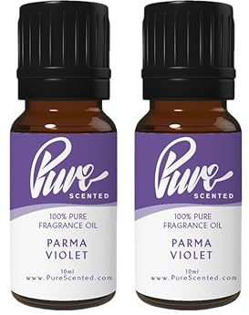 Pure Scented 20ml Fragrance Oils - 2 x 10ml Suitable for Candles, Soaps, Slime, Diffusers, Cosmetics, Wax Melts, Designer (2 x 10ml, Parma Violet)
