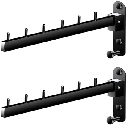 DONGKER Kleiderlüfter, 2 Stuck Platzsparende Kleiderstange, 15kg Tragkraft, Klappbar Wand Kleiderständer Wandhaken Klapphaken für Balkon Badezimmer Waschküche