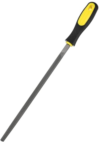 M METERXITY Square Metal File 10 Inch, High Carbon Steel File Diamond File Hand File W PVC Grip Handle for Wood/Metal/Ceramic/Glass/Stone/Jewelry/Tile/Model/DIY/Sharpening File