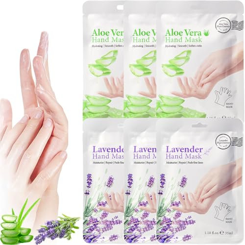 Handpflege Handmaske 6 Paar Feuchtigkeitshandschuh Anti-Aging Feuchtigkeitsspendende Handpflege, Peeling-Handmasken, pflegende, weiche Handpflege, für trockene und rissige Hände