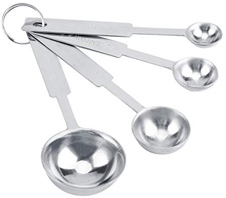 Stainless Steel Measuring, 4Pcs Set Spoons Cups for of 4 Piece Including Coffee Seasoning Kitchen Cooking Tools 1 10 TSP 2 Tbsp Dry and Liquid Ingredients