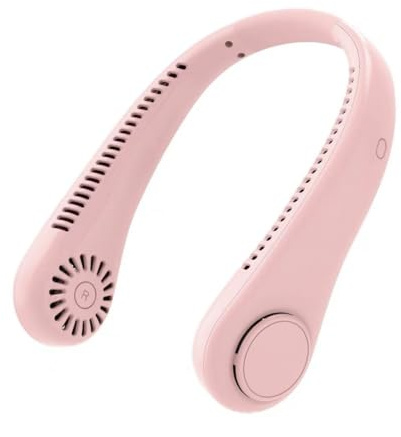 Sapphirem Ventilador de cuello portátil de 3 velocidades, ajustable, elástico, ventilador de cuello para enfriar manos libres, 4000 mAh, recargable para deportes al aire libre, viajes, regalo, color