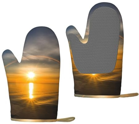 Lot de 2 gants de cuisine en silicone résistants à la chaleur – Maniques antidérapantes en silicone pour cuisine, barbecue