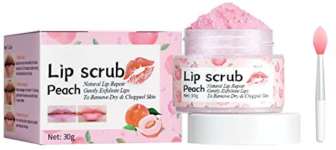 Acheter de l'acide butyrique - Exfoliant pour les lèvres à la pêche - Se décolore - Hydrate et revitalise les lèvres - Exfoliation des lèvres douce - Soin naturel réparé (A, taille unique)