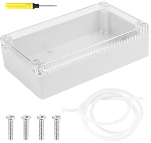 1 Stück Gehäuse Elektronik, IP65 Wasserdichte Box Transparenter Deckel Gehäuse Industriegehäuse Anschlussdose Verteilerdose Anschlusskasten 200x 120x 56mm