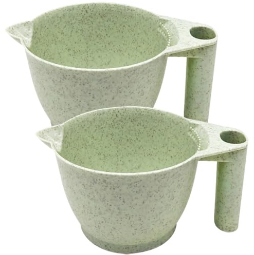 Angoily 2 Tazones Portátiles para Mezclar Tintes de Cabello, Tazones para Teñir El Cabello en Verde para Tratamientos Y Coloración.