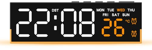 SLXLYH Sveglia digitale a LED con 3 luminosità dimmer allarme suono scrivania elettrica per camera da letto soggiorno ufficio comodino LED digitale