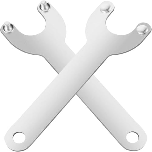 Zheigaoxea 2 Pcs Angle Grinder Wrench Replacement for 5/8-11 Threaded Angle Grinders, Compatible with Dewalt Milwaukee Makita 193465-4 Metabo Bosch 4.5 5 Grinder Replace Tool Parts（Silver）