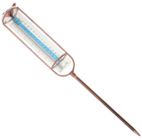 Toyvian Pluviomètre Extérieur en Verre 18 Cm Tube à Essai Jaune Et Joint Rouge pour Jardin Et Pelouse Mesure Précise des Précipitations Outil De Collecte De Pluie Stable Et Solide