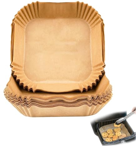 OZNXWRYY 200 Stück Heißluftfritteusen Backpapier für Cosori 8.5L und Cookwise 9L, 20x17x4.5 cm, Silikonbeschichtet, für sauberes Frittieren, hohe Hitzebeständigkeit, 120 Stück im Set