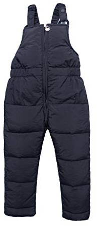 Mjjsk Pantaloni invernali per ragazzi e ragazze, pantaloni da neve per bambini, caldi, salopette da sci, snowboard, vacanze, Nero , 4-6 Años