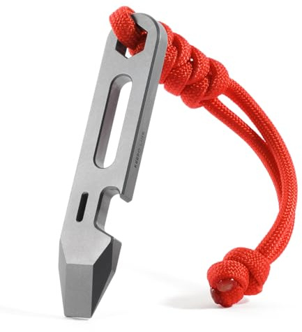 KEEPO LINK Multiherramienta de barra de palanca EDC de titanio, herramienta de barra de palanca 4 en 1 con abridor de botellas, llave hexagonal y regla, herramienta de palanca de bolsillo para