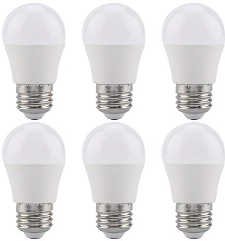LUCKDANO 6 Ampoules LED 5W, Blanc Chaud, Culot E26, G45, Lumière Douce et Brillante, pour Couloirs, Toilettes, Couloirs, Entrepôts